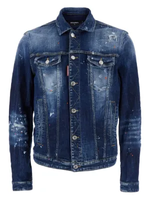 DSQUARED2 ダメージ デニムジャケット | ブルー | FARFETCH JP