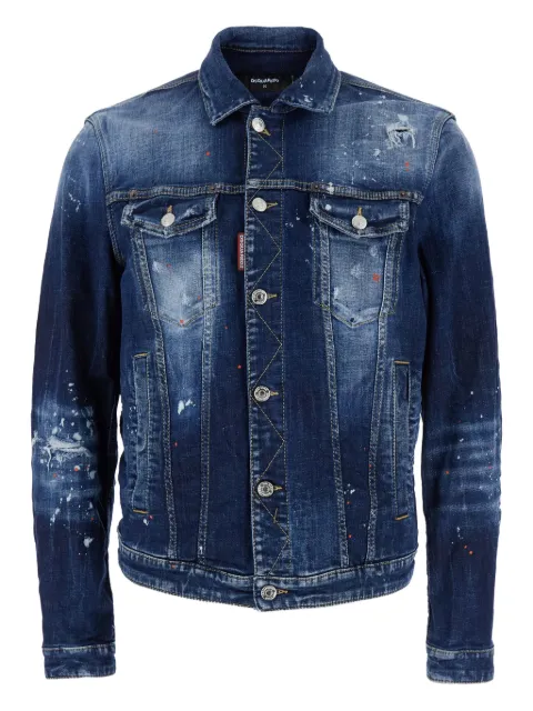 DSQUARED2 Dan Jeansjacke mit gemaltem klassischem Kragen