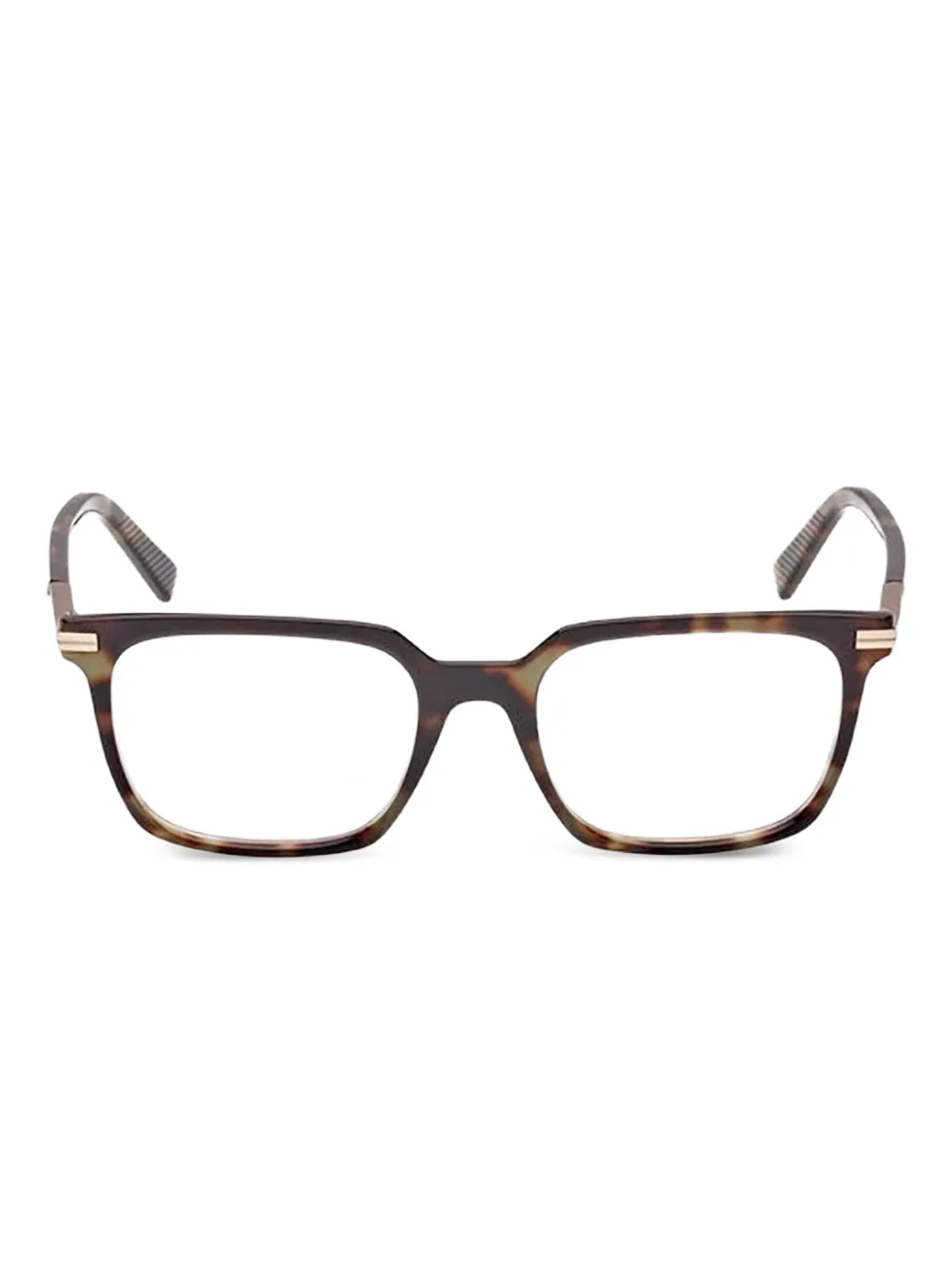 Zegna havana-pattern square-frame glasses | Brown | Image 1