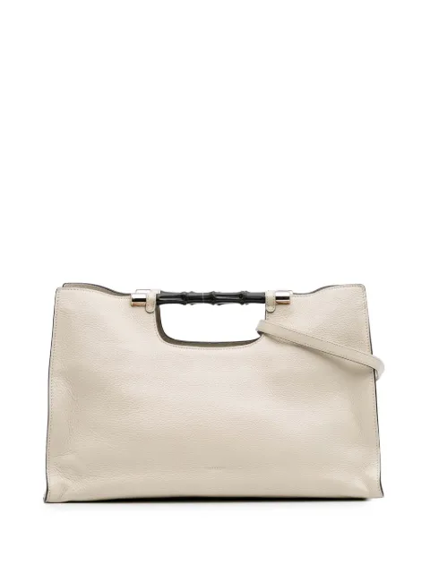 Gucci Pre-Owned 2016-2024 Medium Calfskin Bamboo Daily Shopper satchel