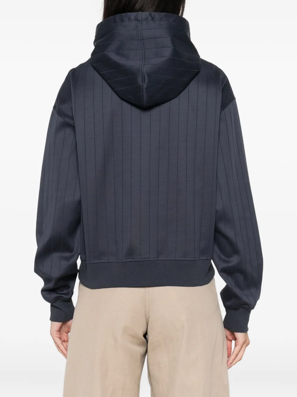 Brunello Cucinelli Gestreepte hoodie met schildpatch Blauw