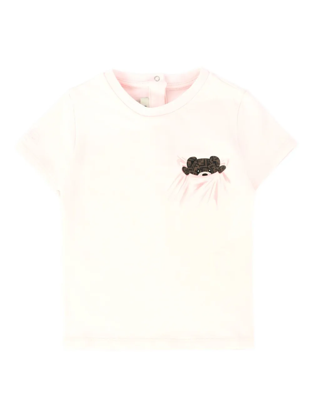 Fendi Kids T-shirt van katoenblend Roze