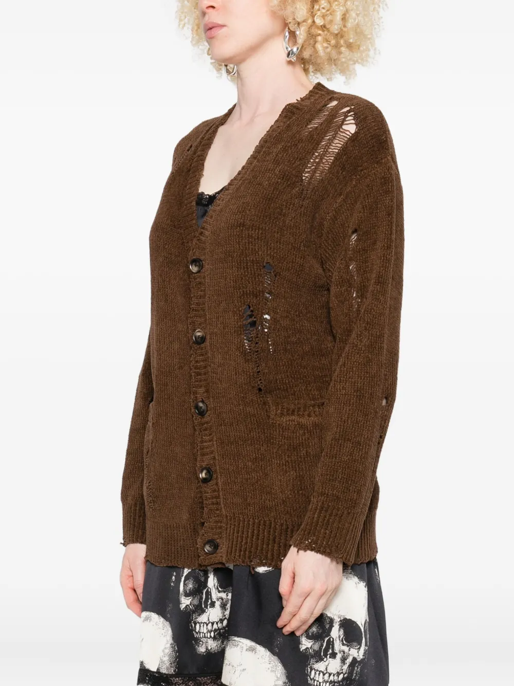 R13 Gerafeld button-down vest Bruin