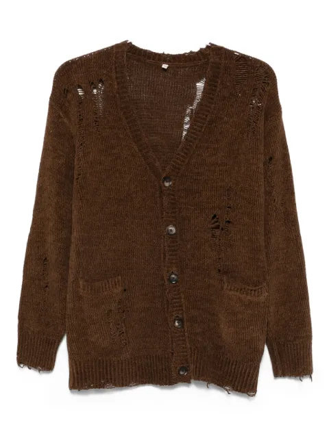 R13 Boyfriend distressed button-down cardigan