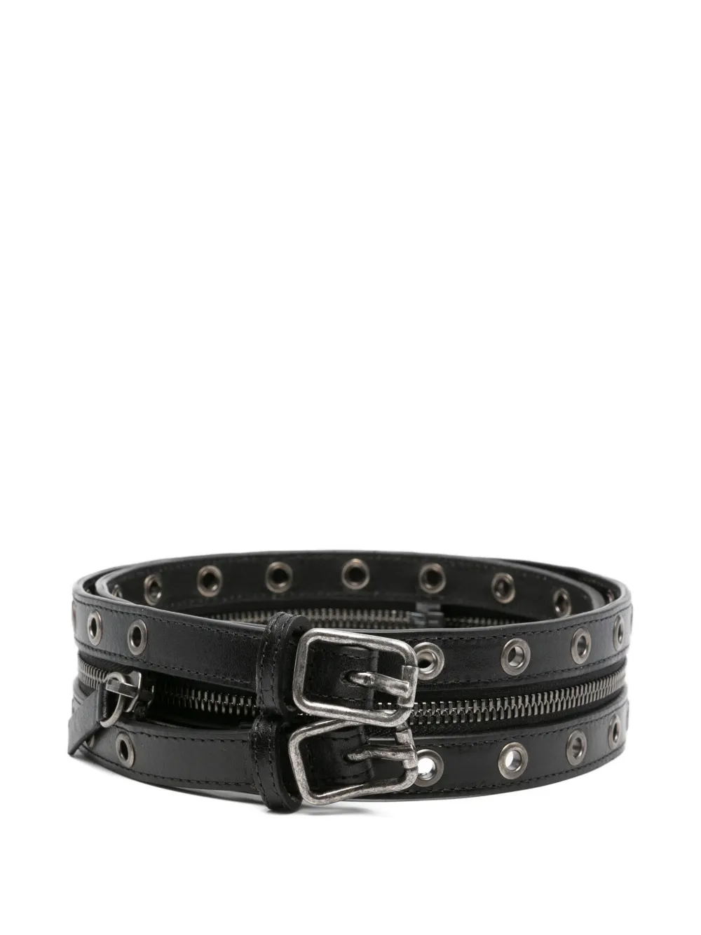 R13 Leren riem Zwart