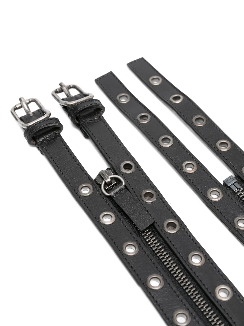 R13 Leren riem Zwart