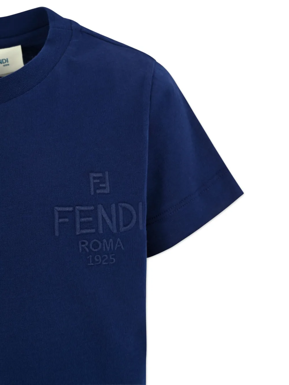 Fendi Kids T-shirt met geborduurd logo Blauw