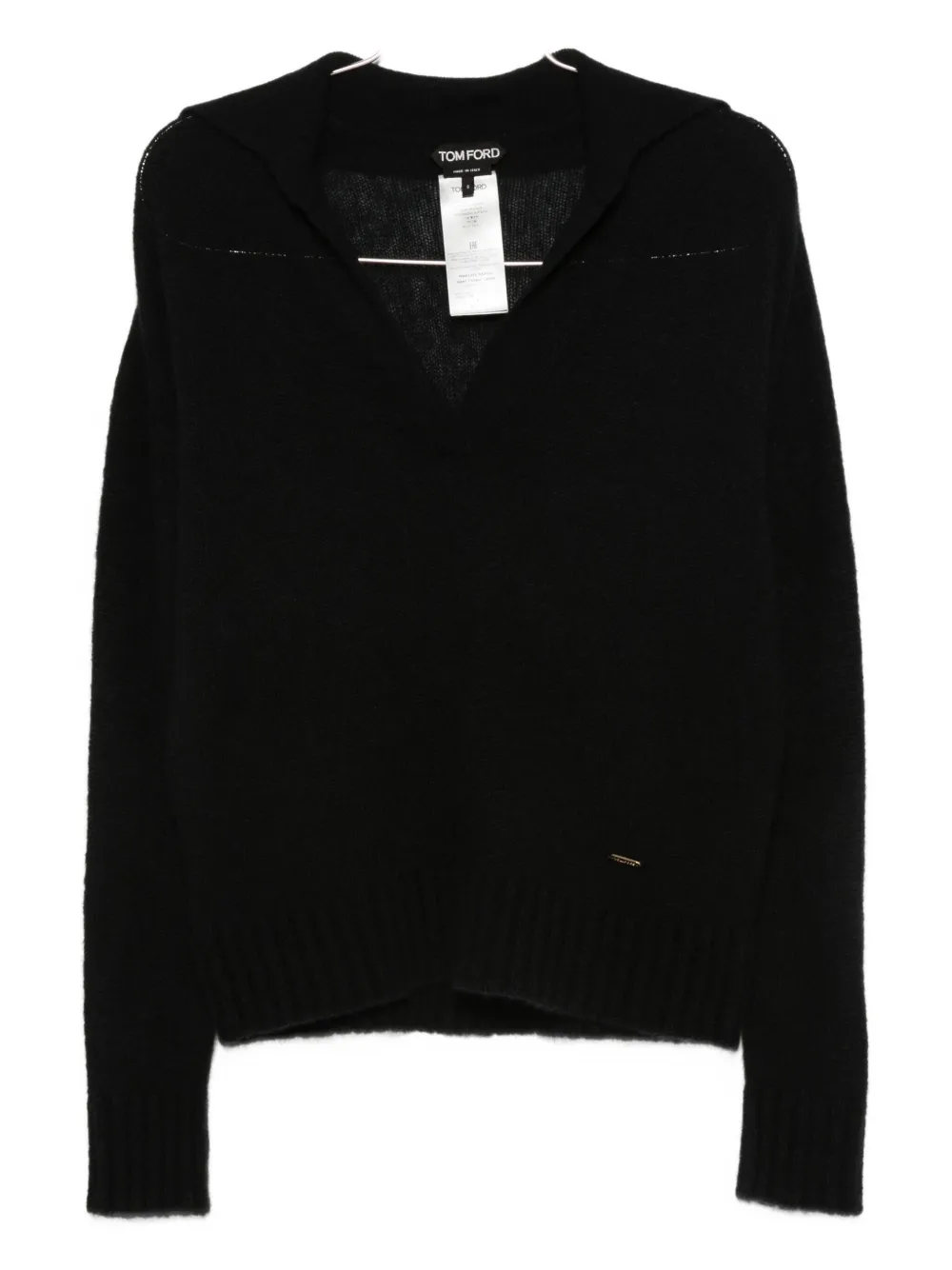 TOM FORD wholegarment cashmere-silk v-neck sweat Zwart