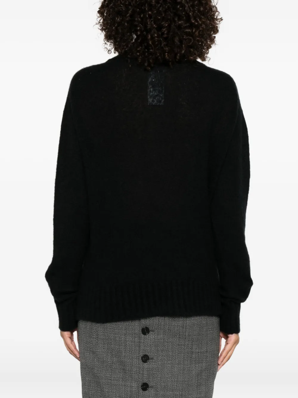 TOM FORD wholegarment cashmere-silk v-neck sweat Zwart