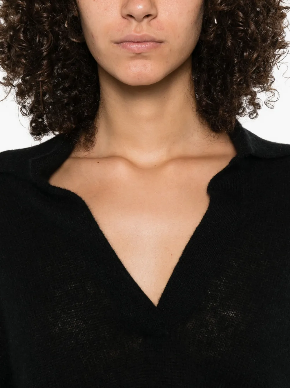 TOM FORD wholegarment cashmere-silk v-neck sweat Zwart
