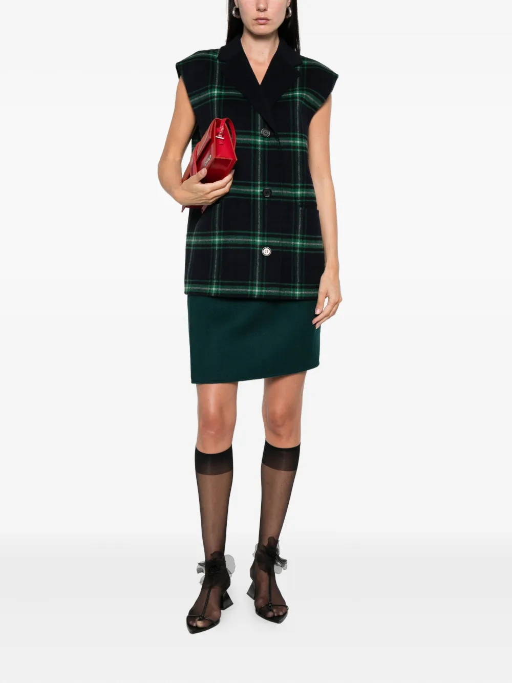 ALICIA AUDREY Julie check lapel sleeveless vest | Waistcoats & Gilets | Image 2