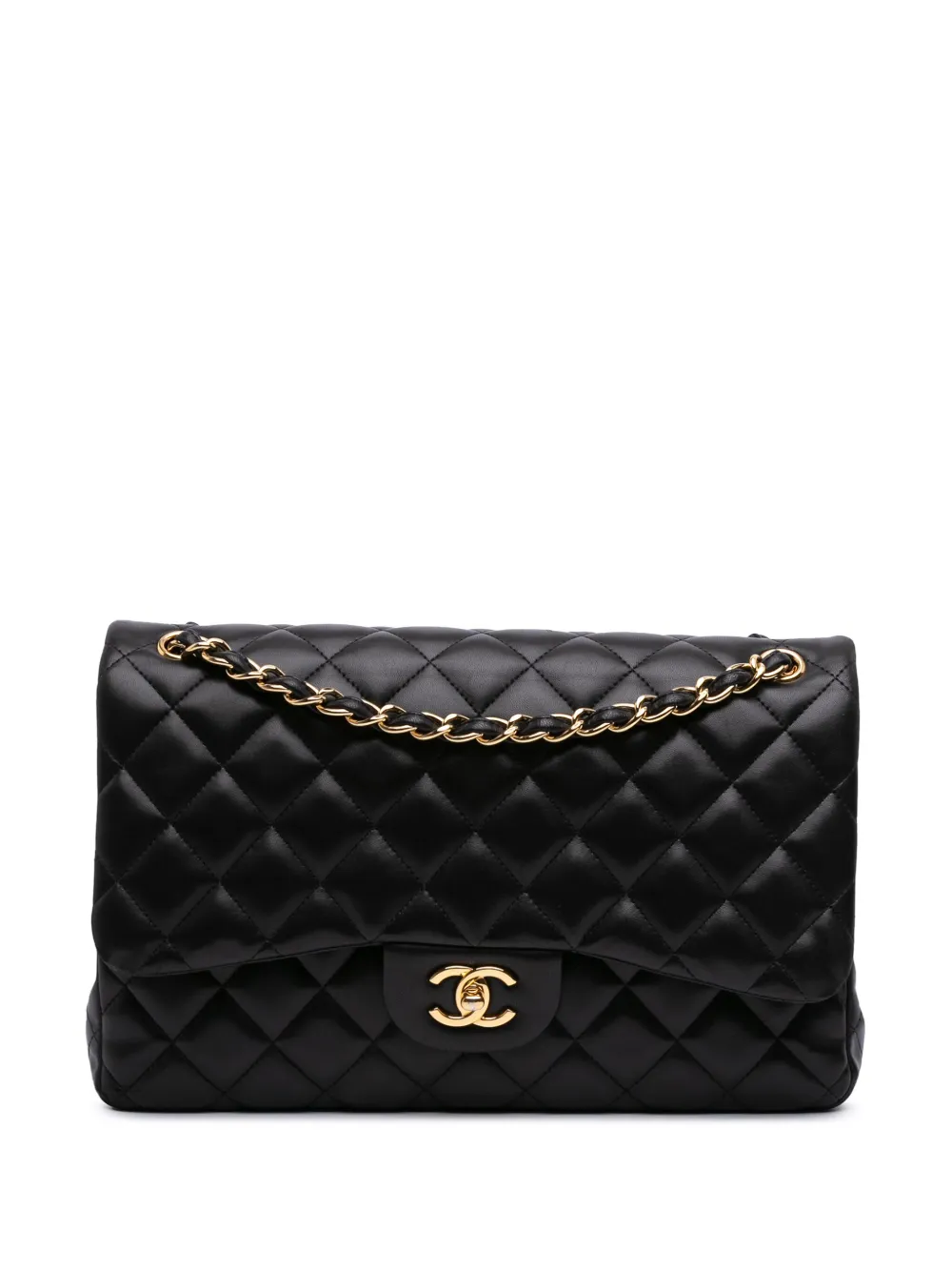CHANEL Pre-Owned 2012-2013 Jumbo Classic Lambskin Double Flap shoulder bag | Black | Image 1