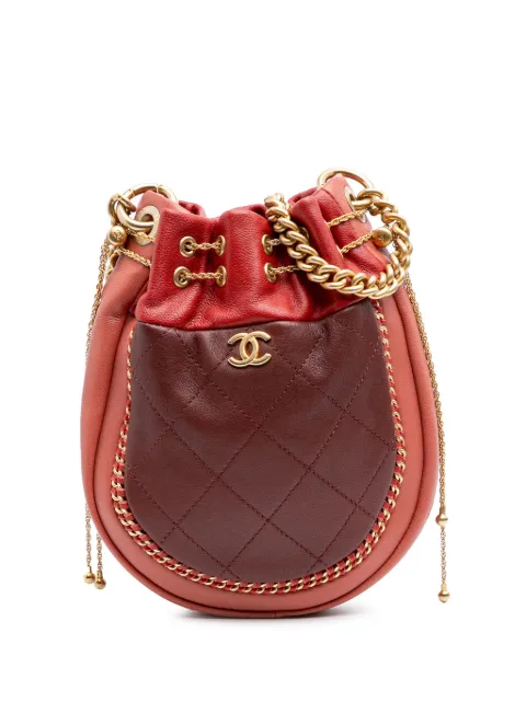 CHANEL Pre-Owned 2018 CC Quilted Calfskin Drawstring bucket bag