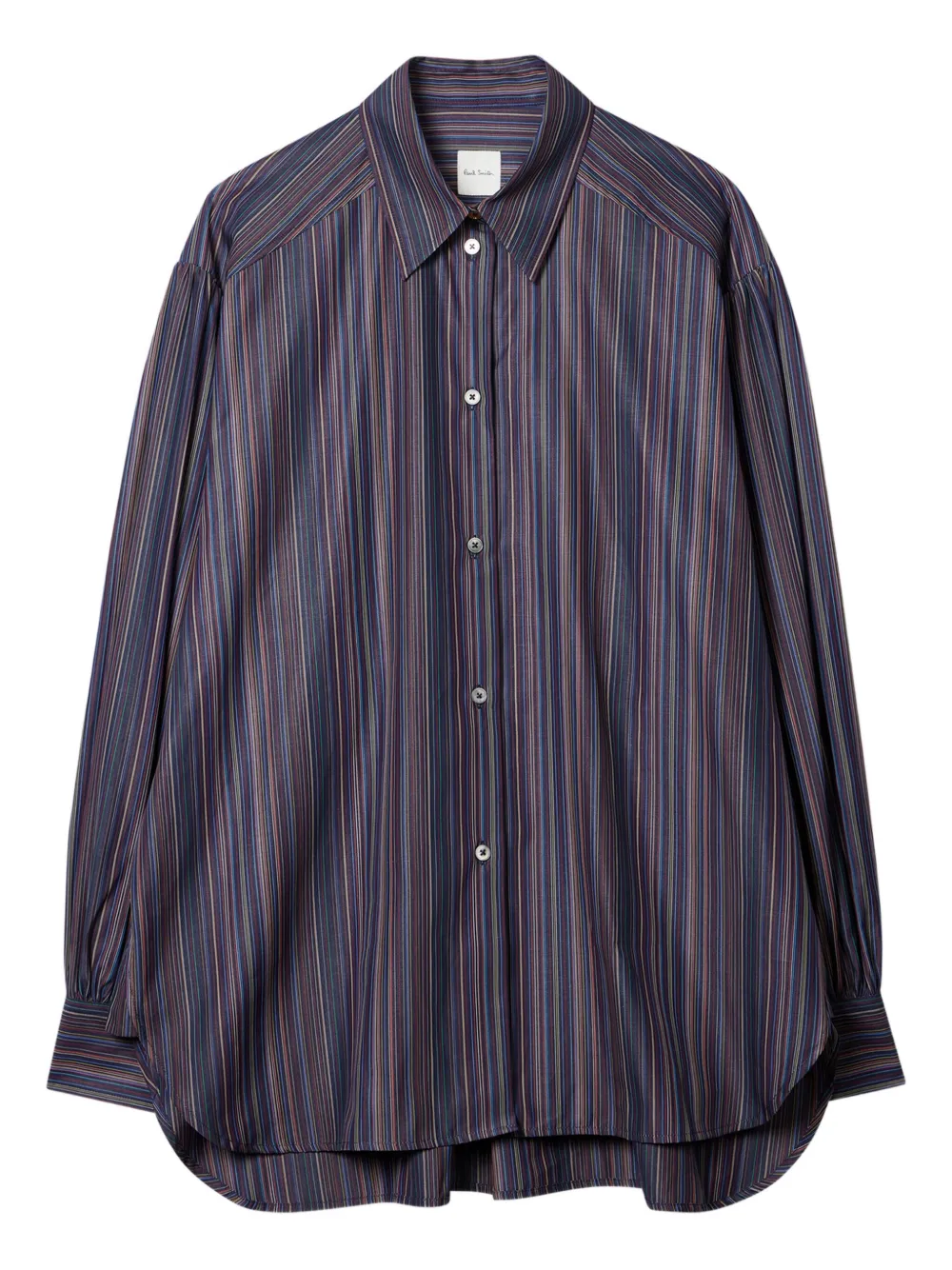 Paul Smith Striped Buttoned Shirt In Purple
