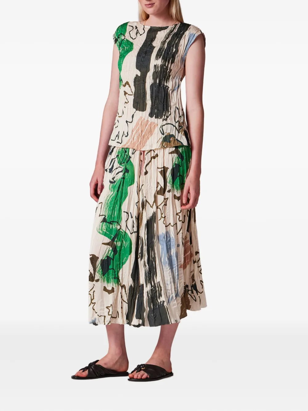Paul Smith Pleated Print Skirt In Multi