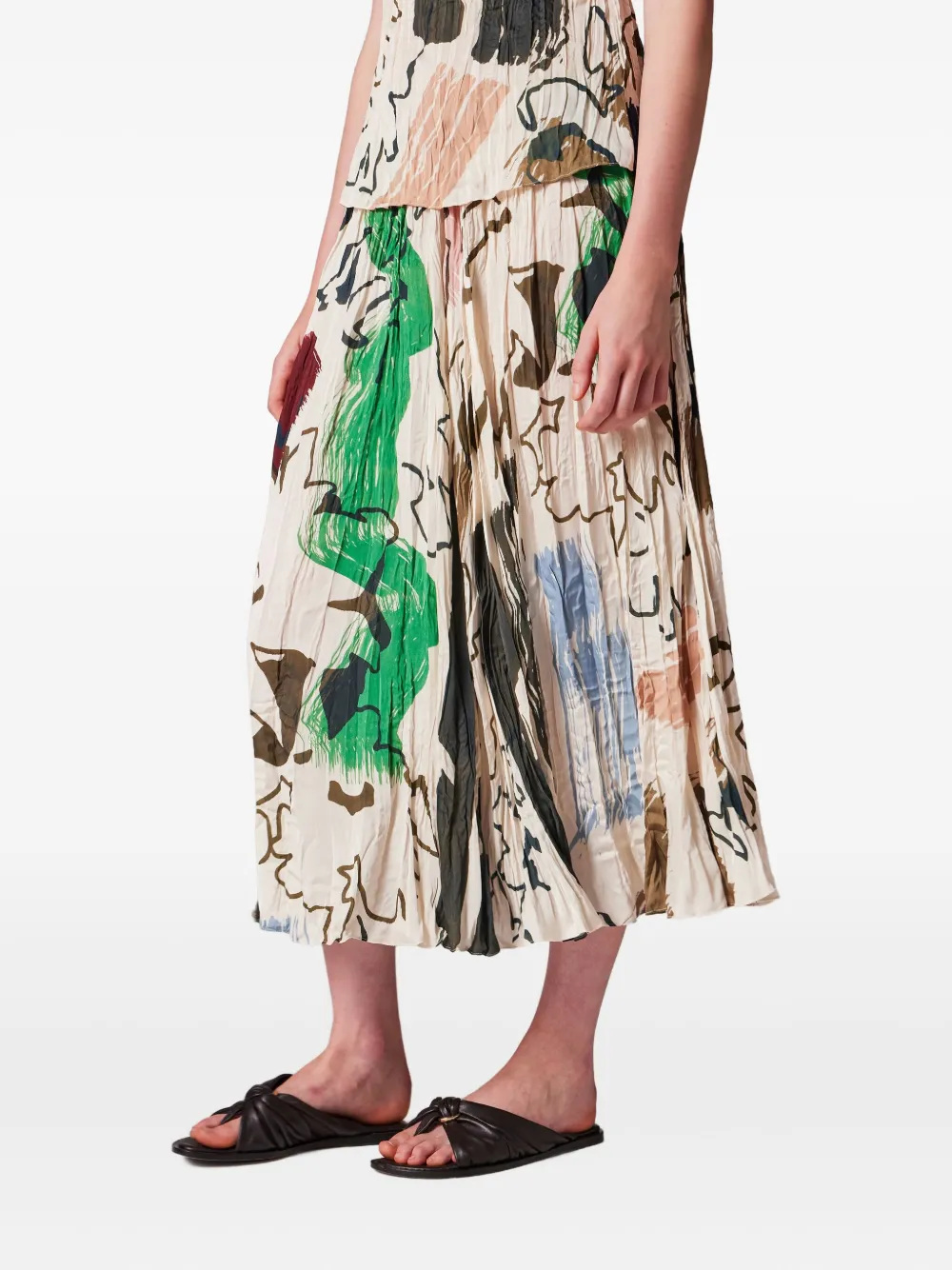 Paul Smith Pleated Print Skirt In Multi