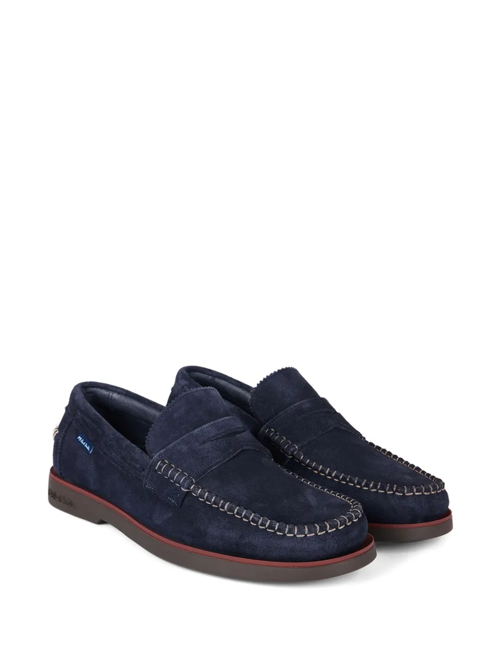 PS Paul Smith Suède loafers met stiksels Blauw