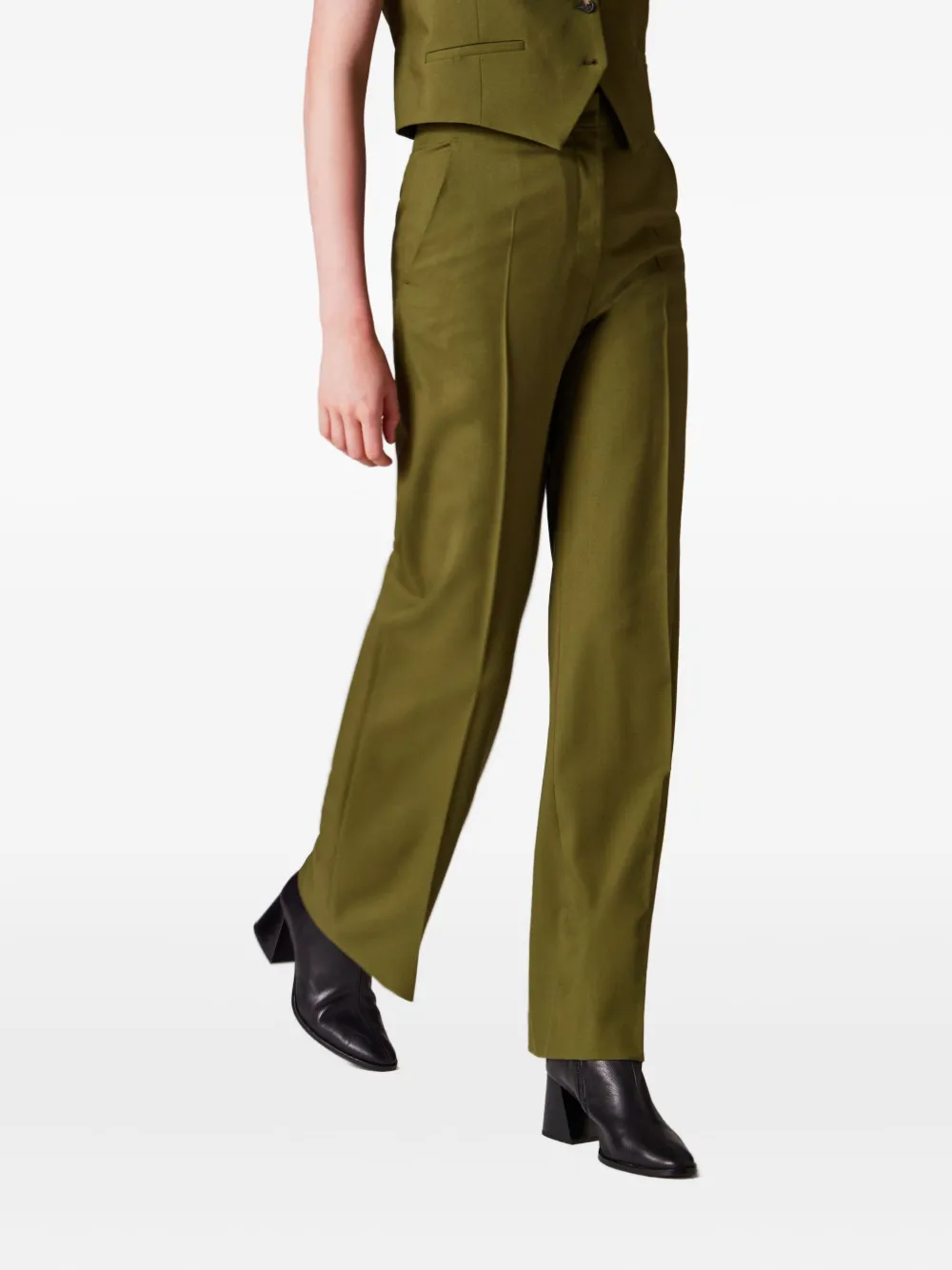 Ps By Paul Smith Pressed-crease Trousers In Green