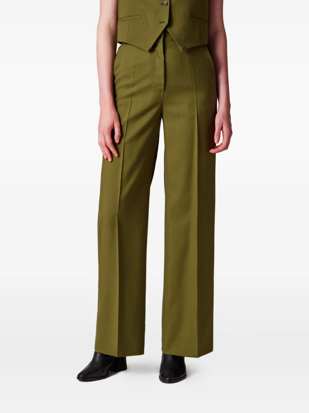 Ps By Paul Smith Pressed-crease Trousers In Green