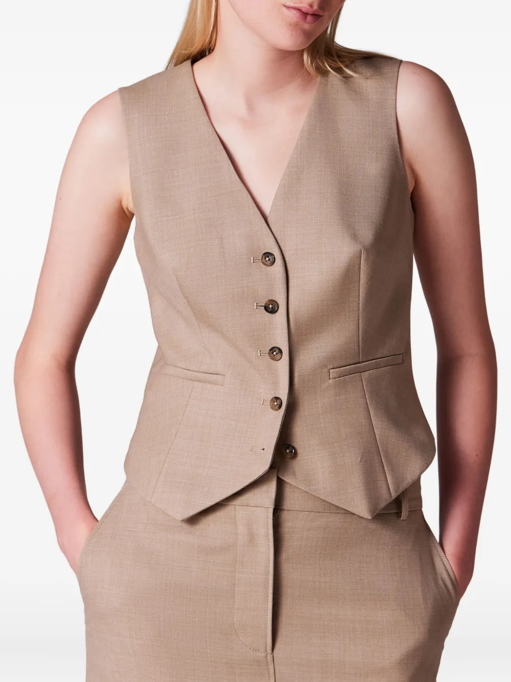 Paul Smith Buttoned Waistcoat In Neutral