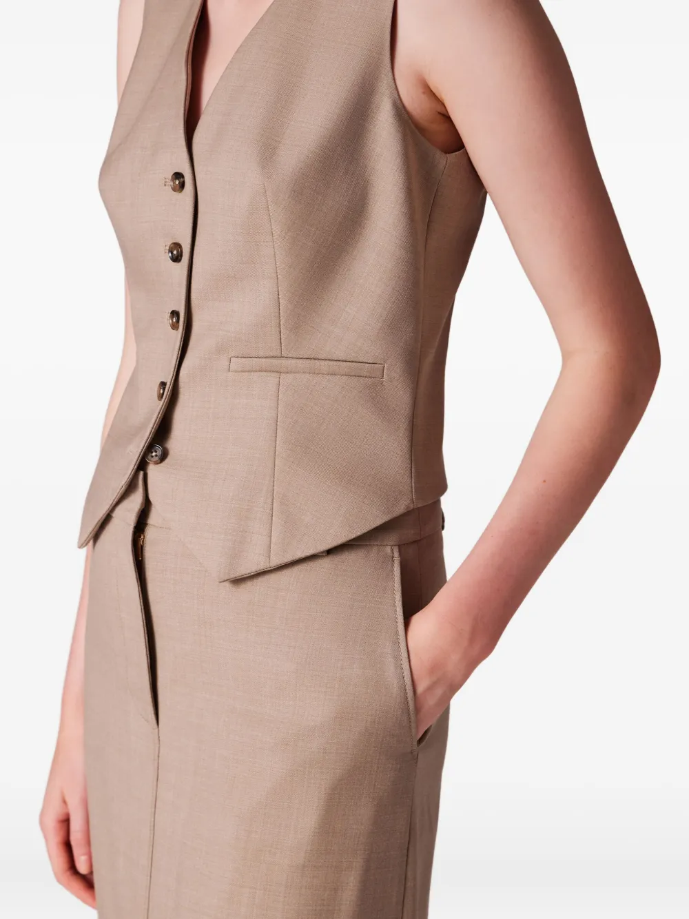 Paul Smith Buttoned Waistcoat In Neutral