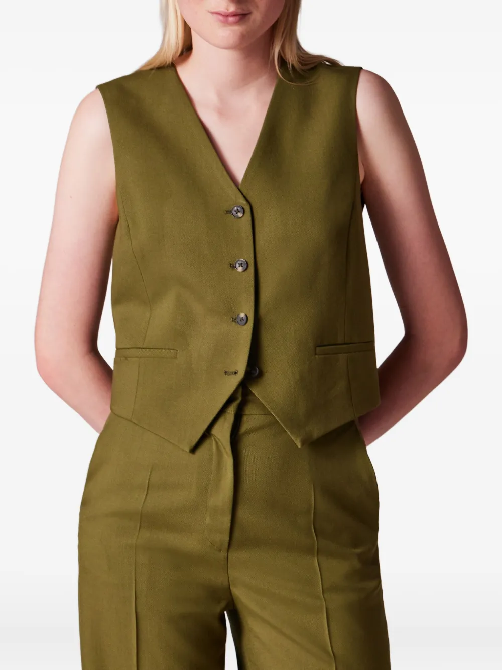  Ps Paul Smith Buttoned Waistcoat - Green 