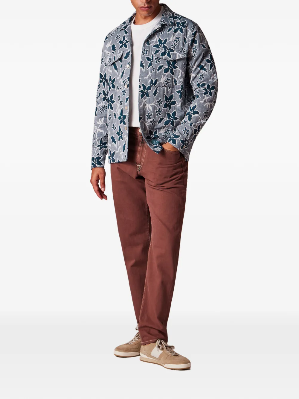 PS Paul Smith floral-print shirt - Grijs