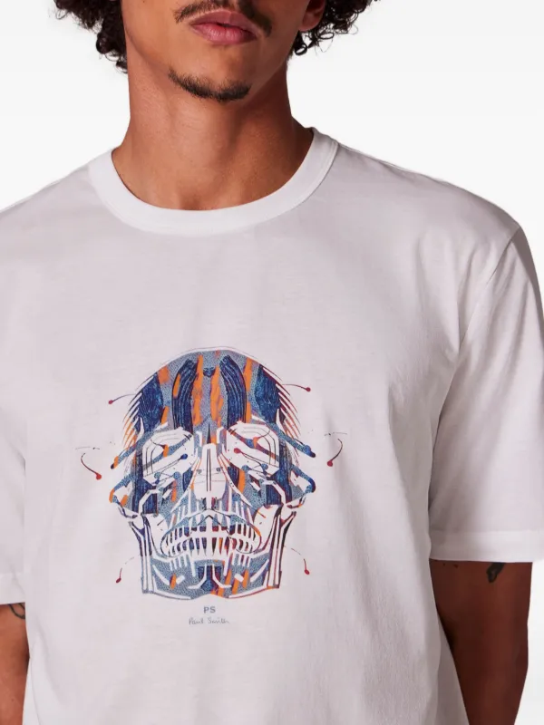 PS Paul Smith skull-print T-shirt | White | FARFETCH FI