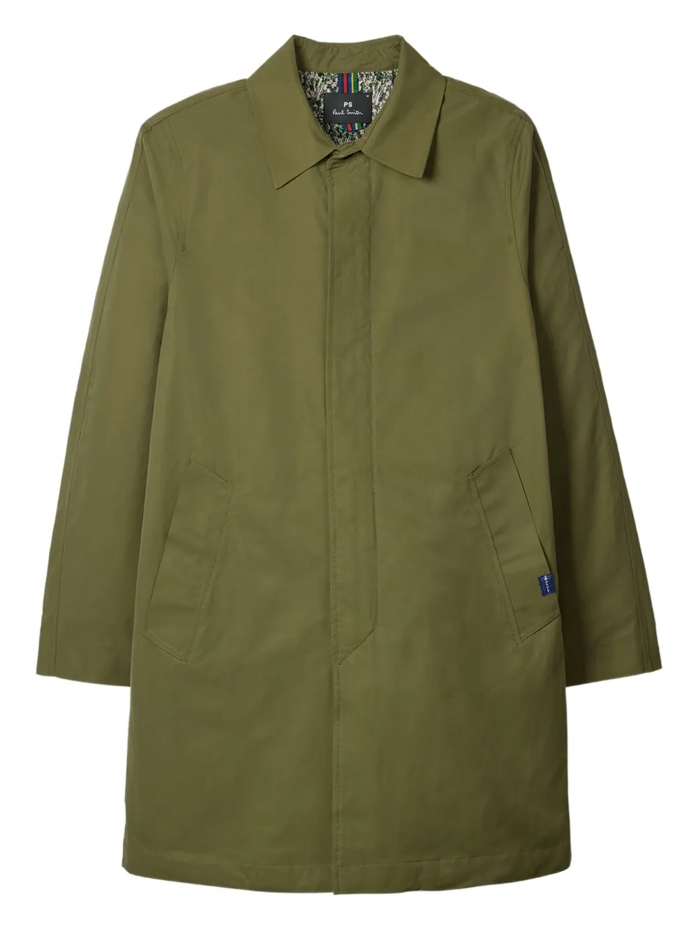 PS Paul Smith point-collar single-breasted coat | Green | Image 1