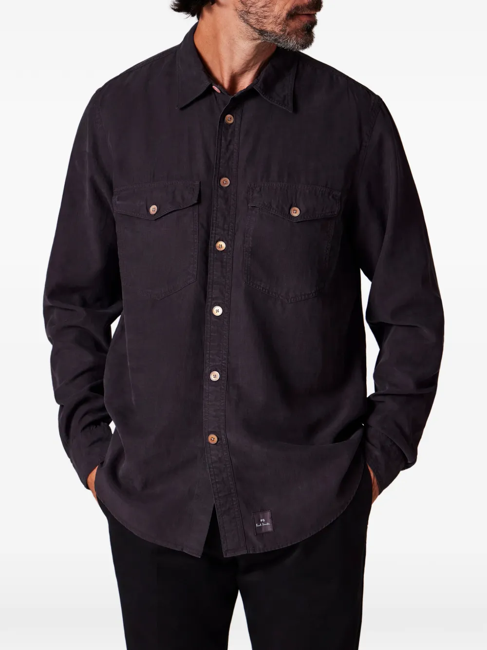 PS Paul Smith chest-pocket shirt - Zwart
