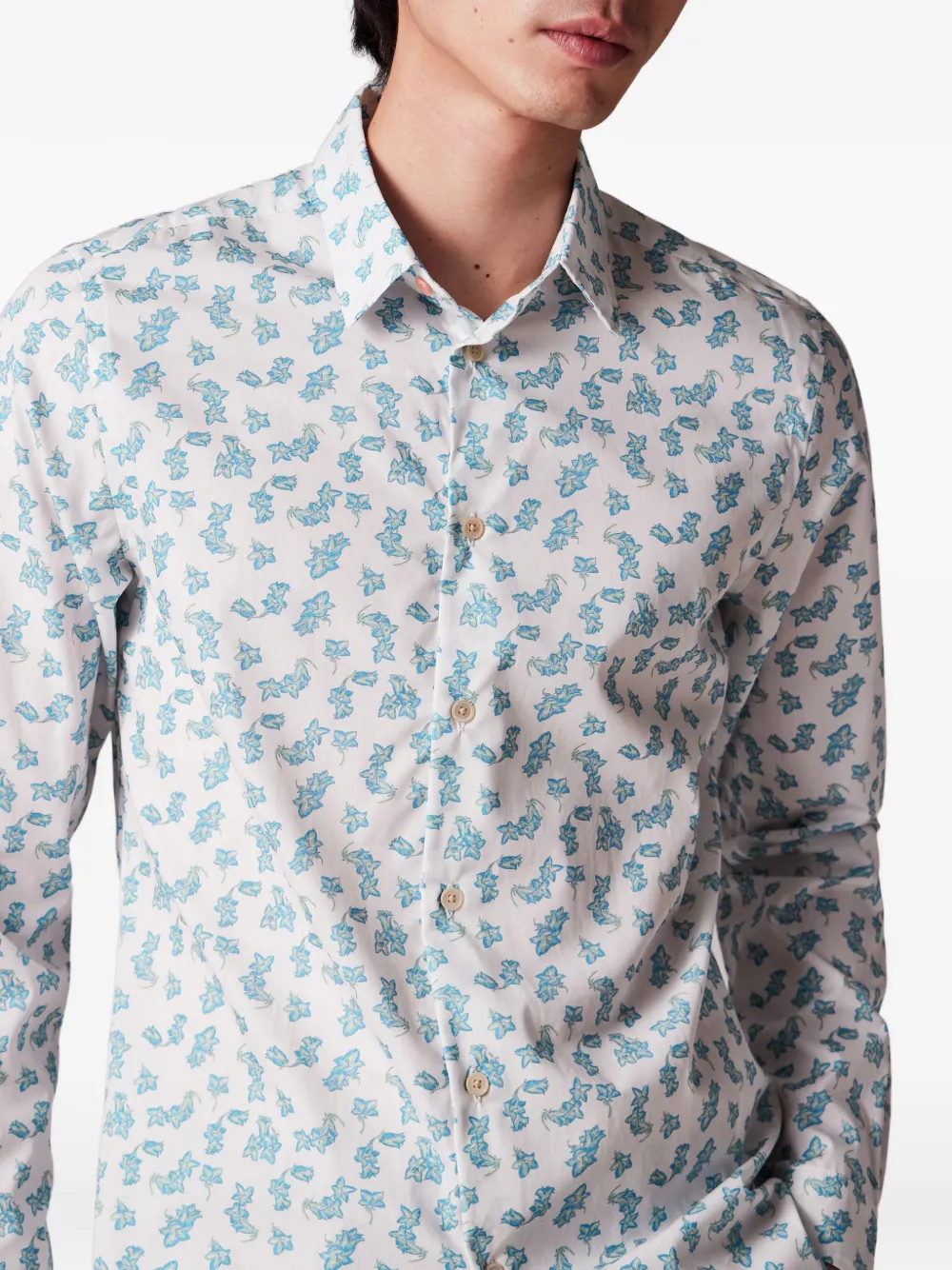PS Paul Smith Overhemd met bloemenprint Wit