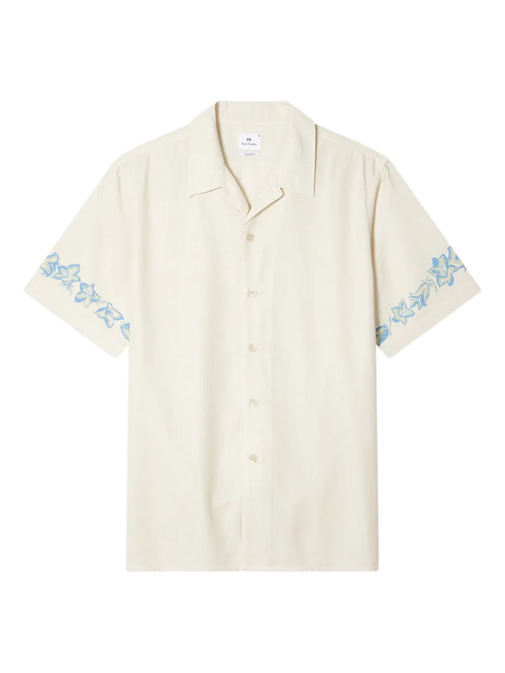 PS Paul Smith revere-collar floral-embellishment shirt | Neutrals | Image 1