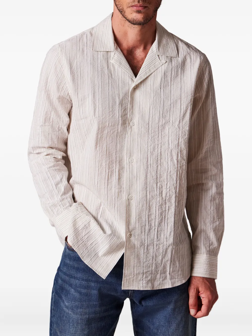 Paul Smith Overhemd met Cubaanse kraag - Wit