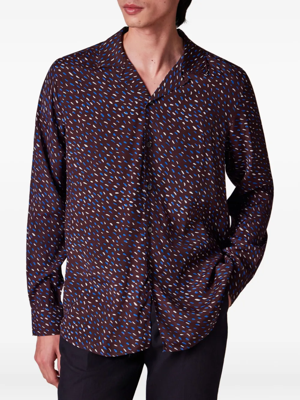 Paul Smith Overhemd met print en campkraag - Rood