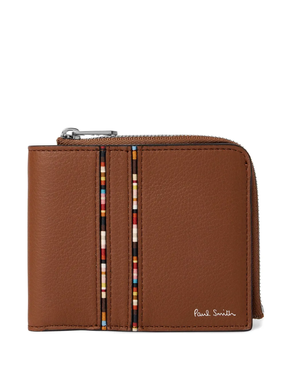 Paul Smith zip-around multi-stripe wallet | Brown | Image 1