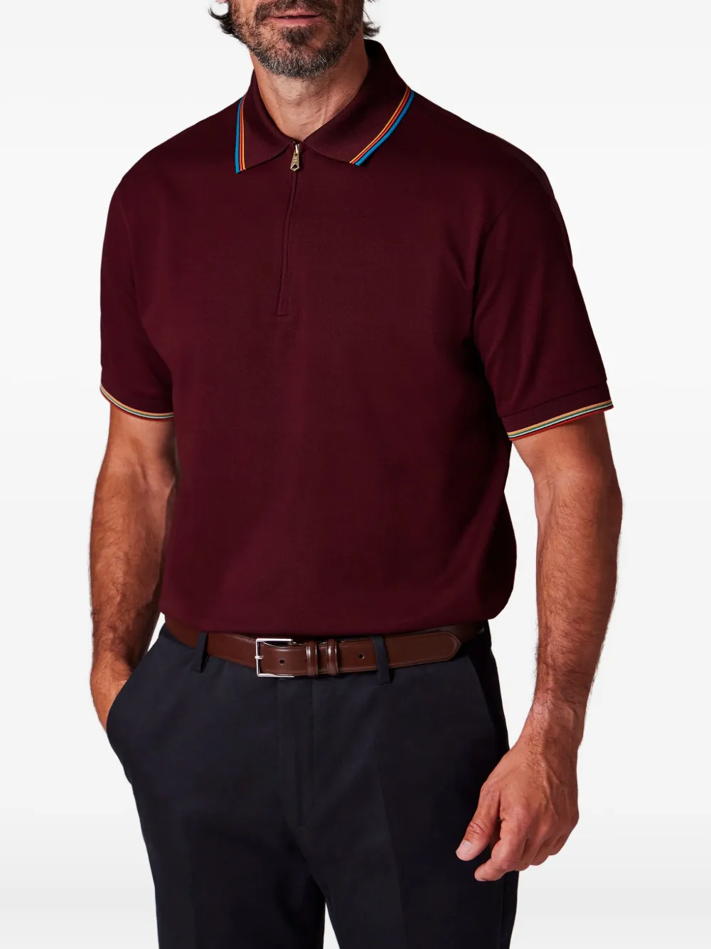 Paul Smith striped-details polo shirt - Rood