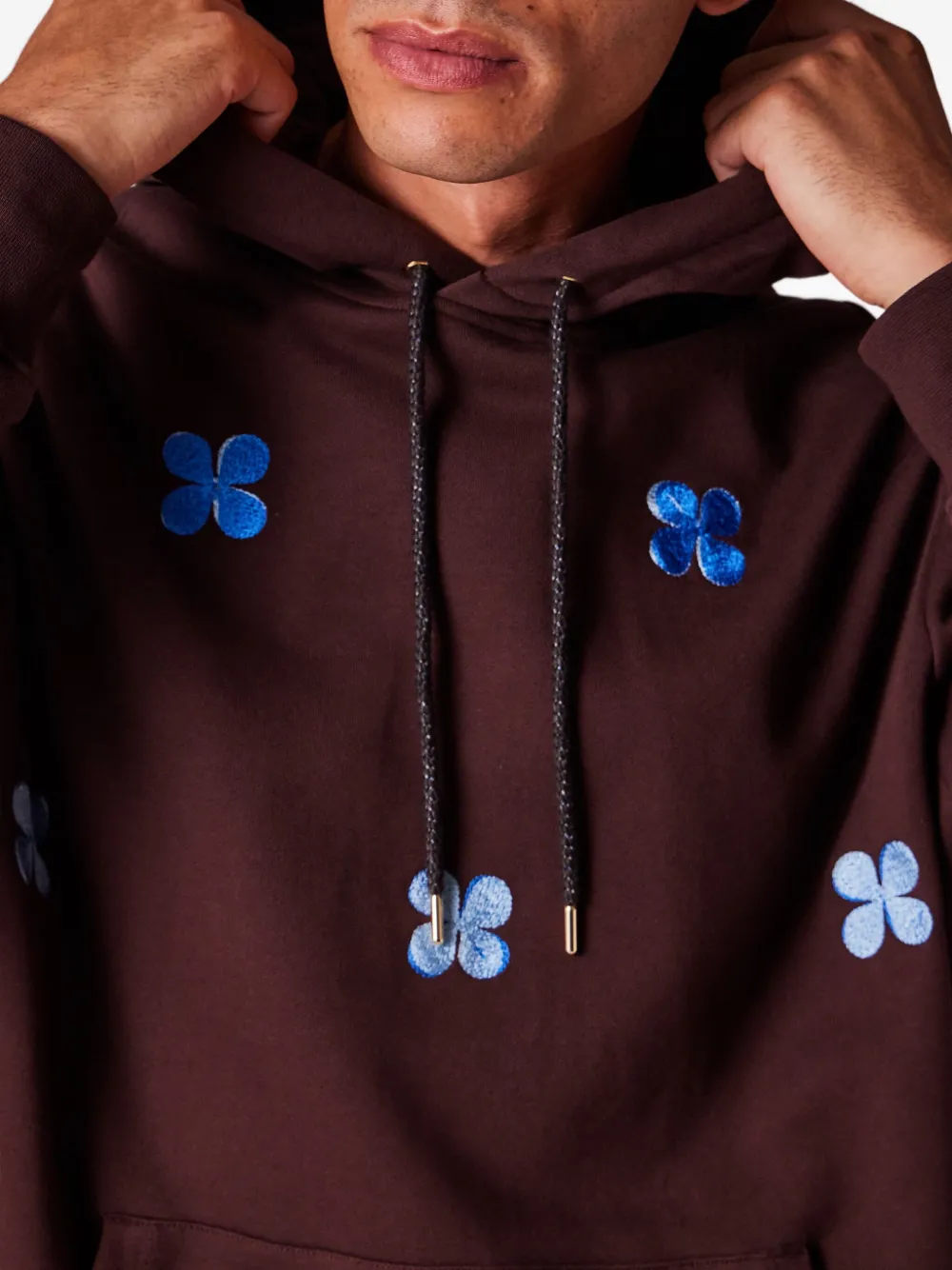 Paul Smith Hoodie met geborduurde bloemen Bruin