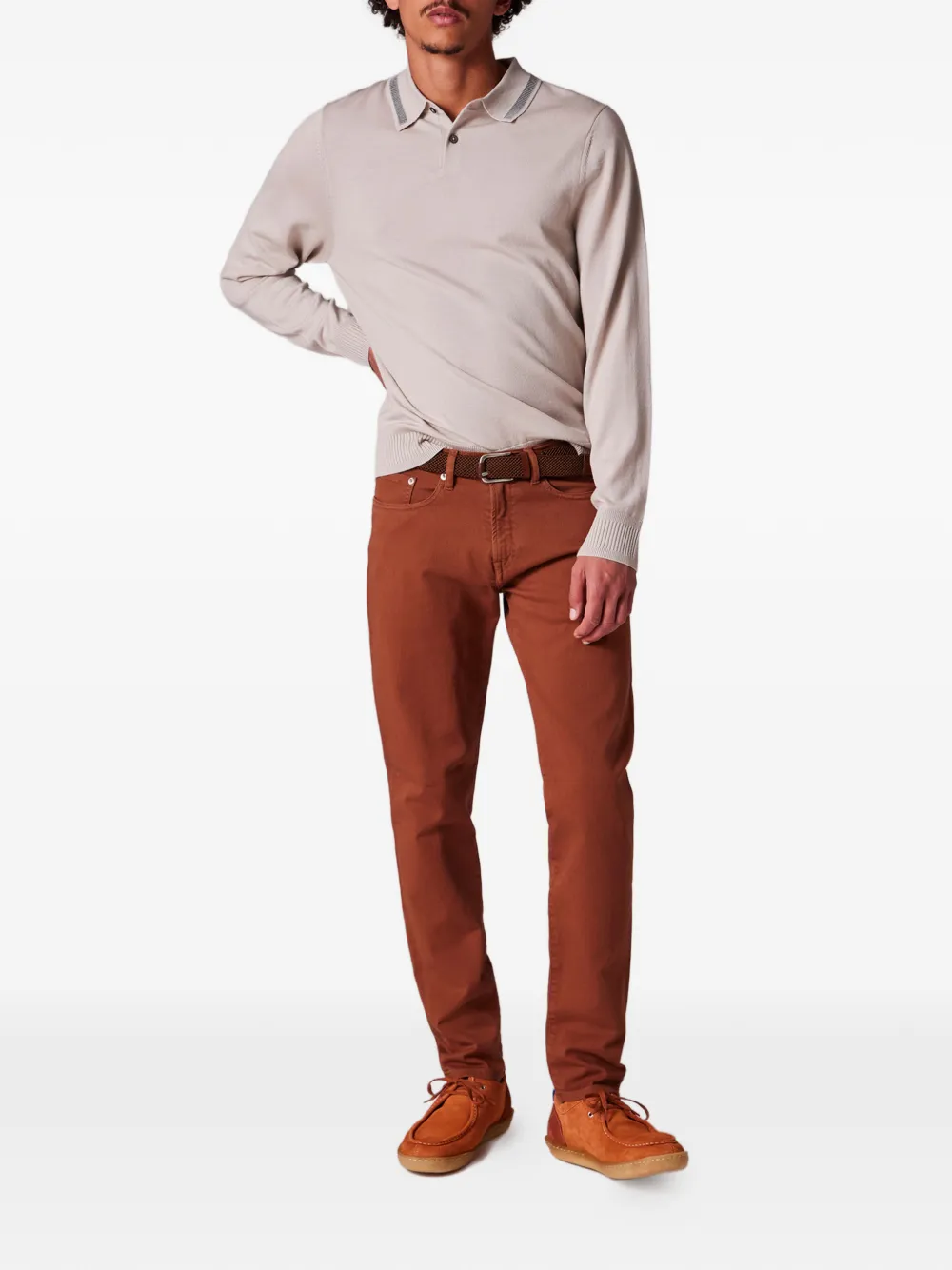 PS Paul Smith striped-collar polo shirt - Beige