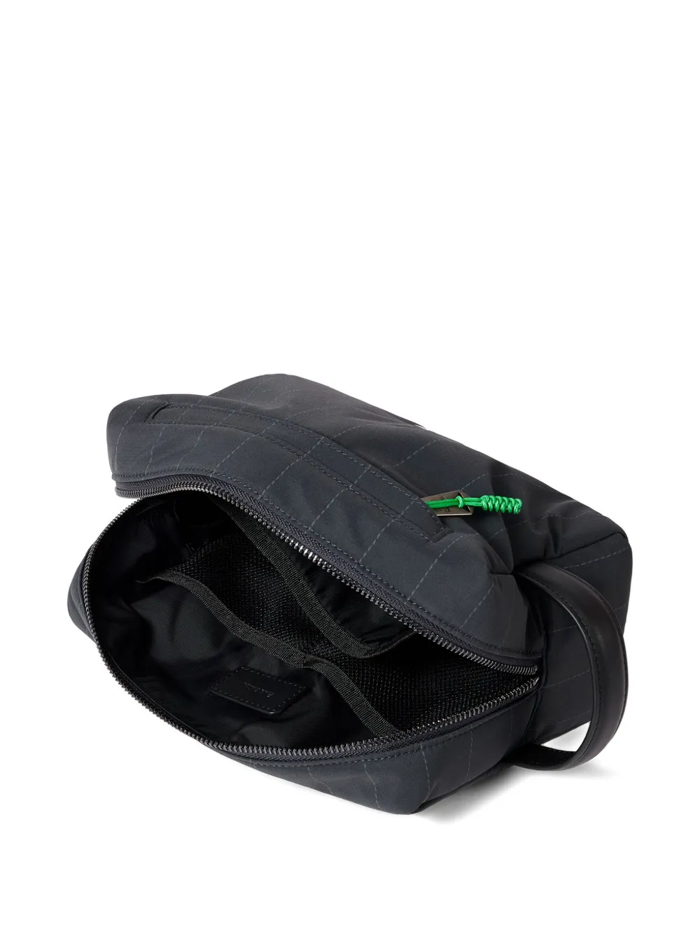 Pinstripe Leather-Handle Wash Bag