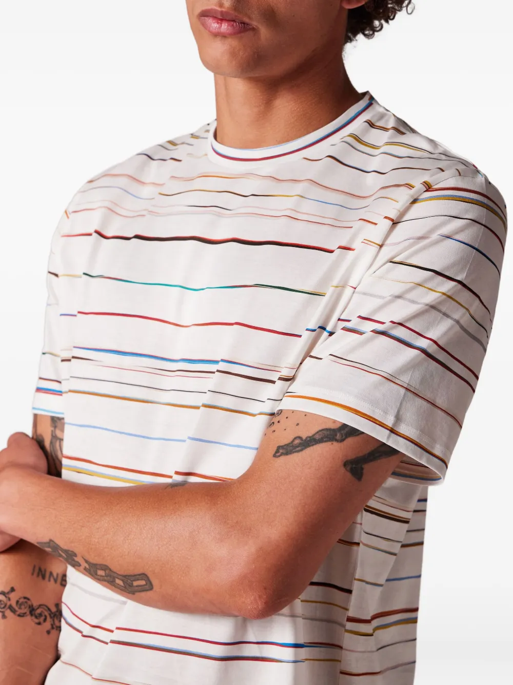 Paul Smith Striped Crewneck T-shirt In White