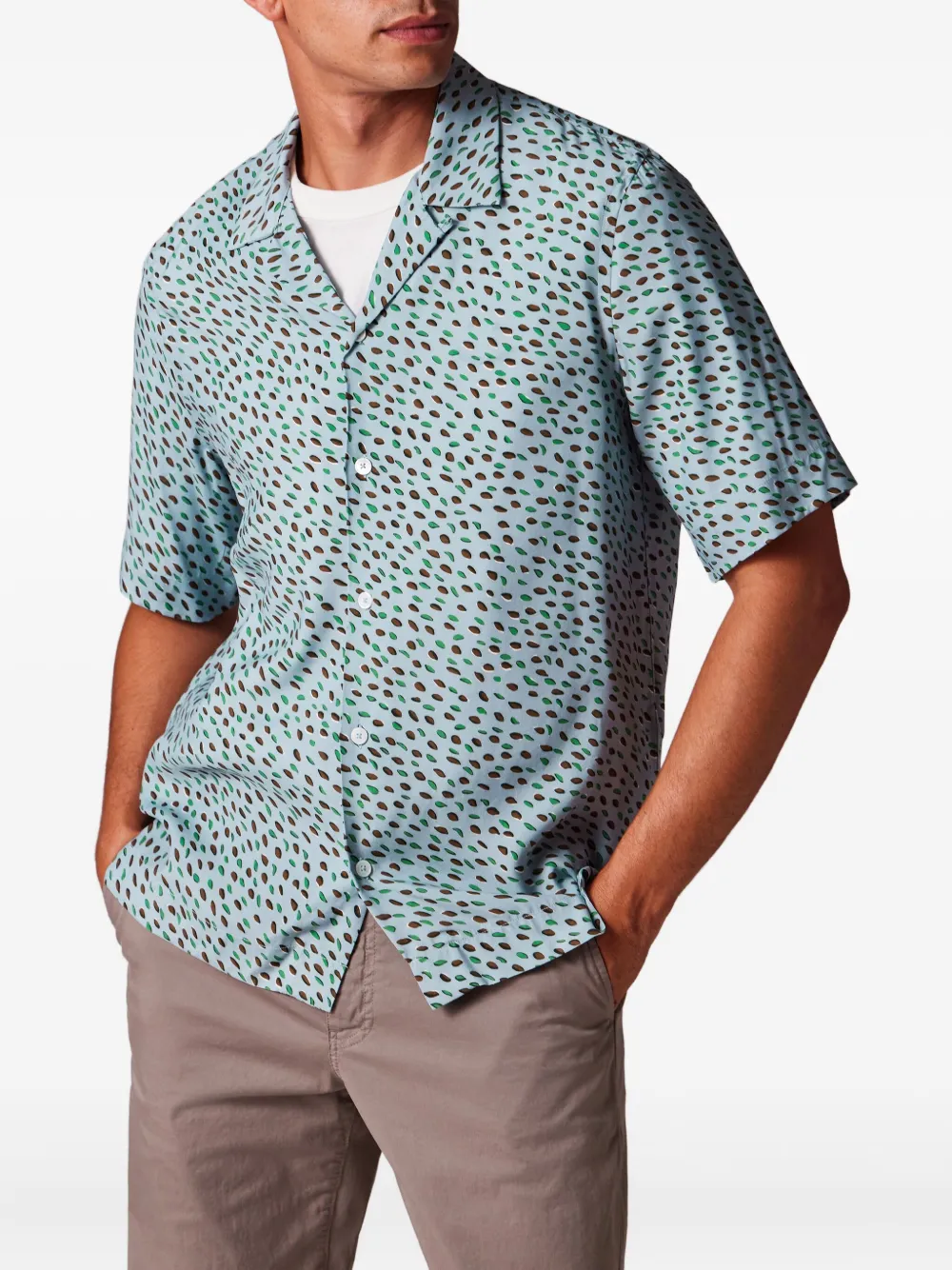 Paul Smith Screen Dance overhemd met print - Blauw