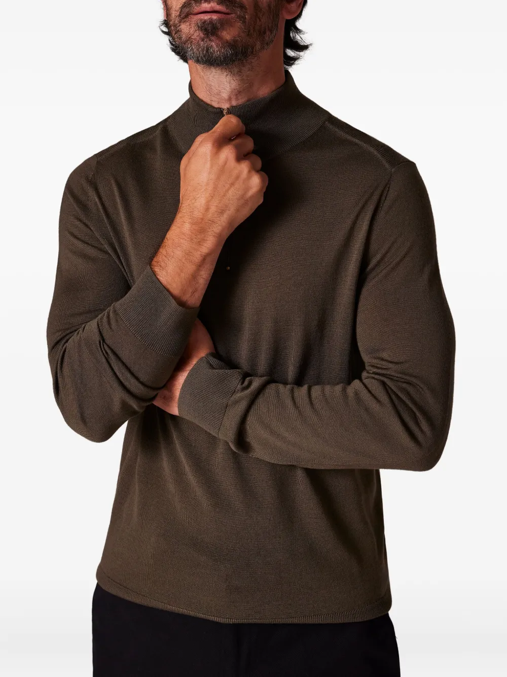  Paul Smith Pull à Col Zippé - Marron 