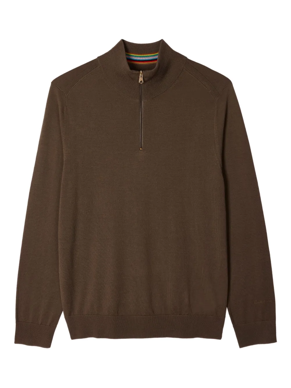 Paul Smith suéter con cierre en el cuello | marrón | Image 1