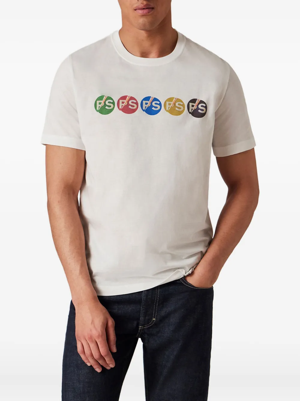 PS Paul Smith T-shirt met logoprint - Wit