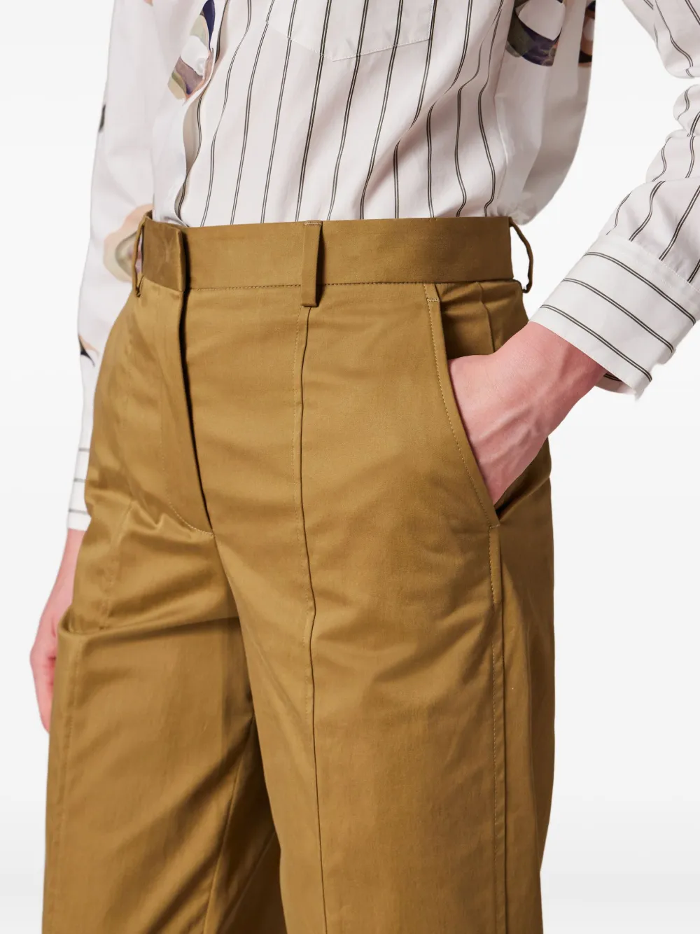 Paul Smith Seam-detail Cropped Trousers In Brown