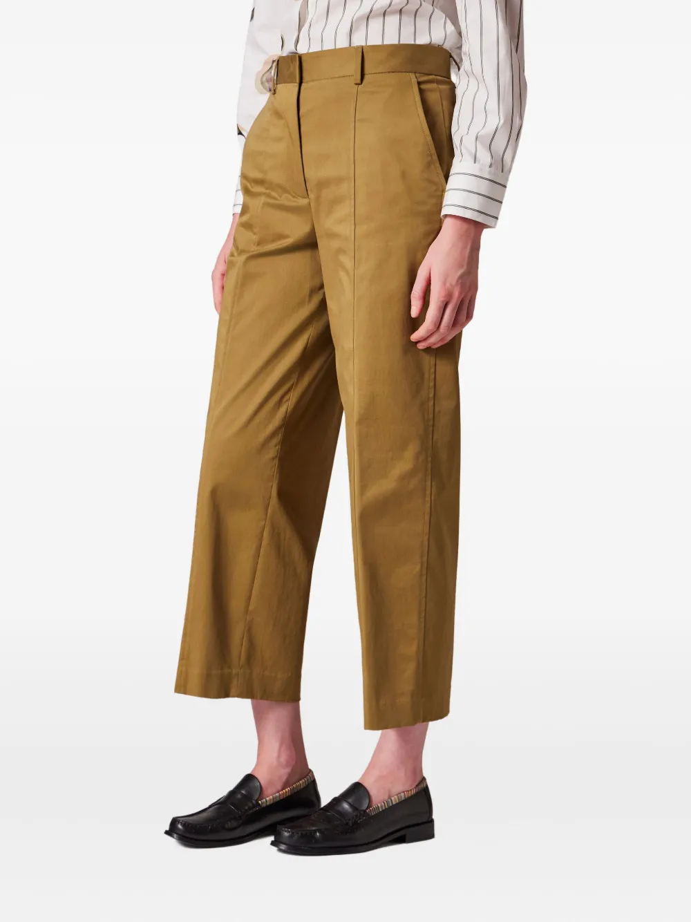 Paul Smith Seam-detail Cropped Trousers In Brown
