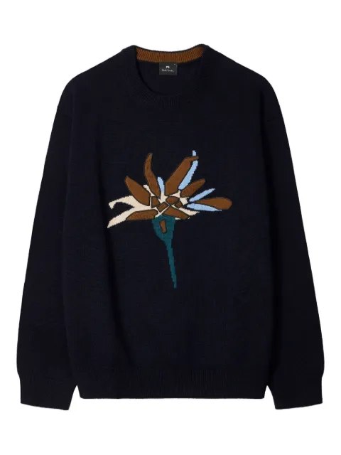 PS Paul Smith embroidered-flower crew-neck sweater