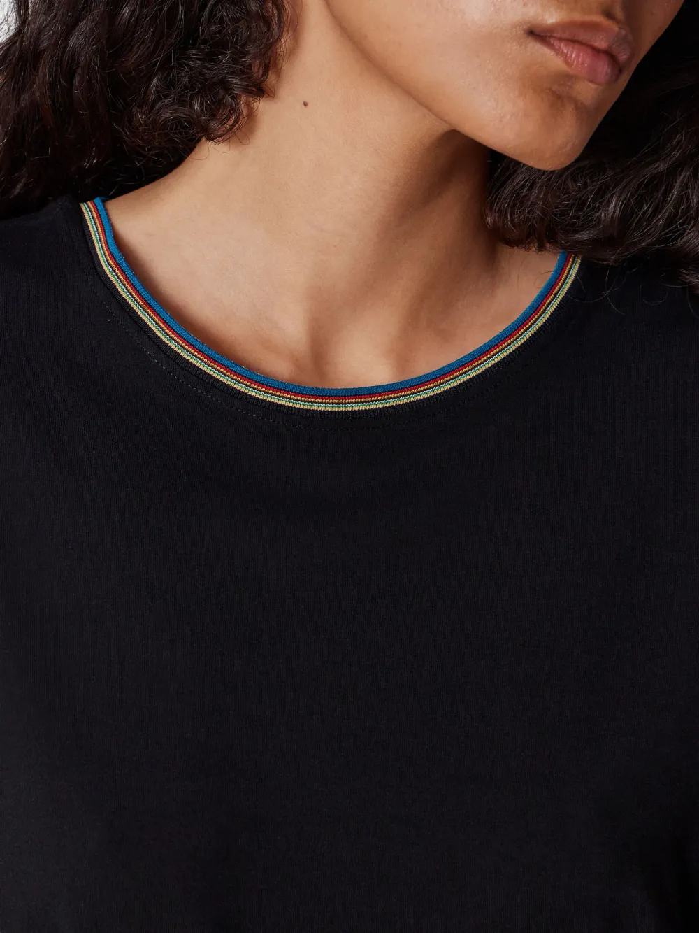 Paul Smith Stripe-trim T-shirt In Black