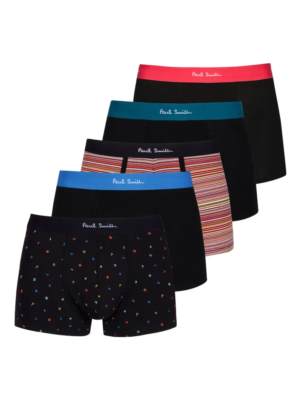 Paul Smith contrasting elasticated boxer (pack of five) | Black | Image 1