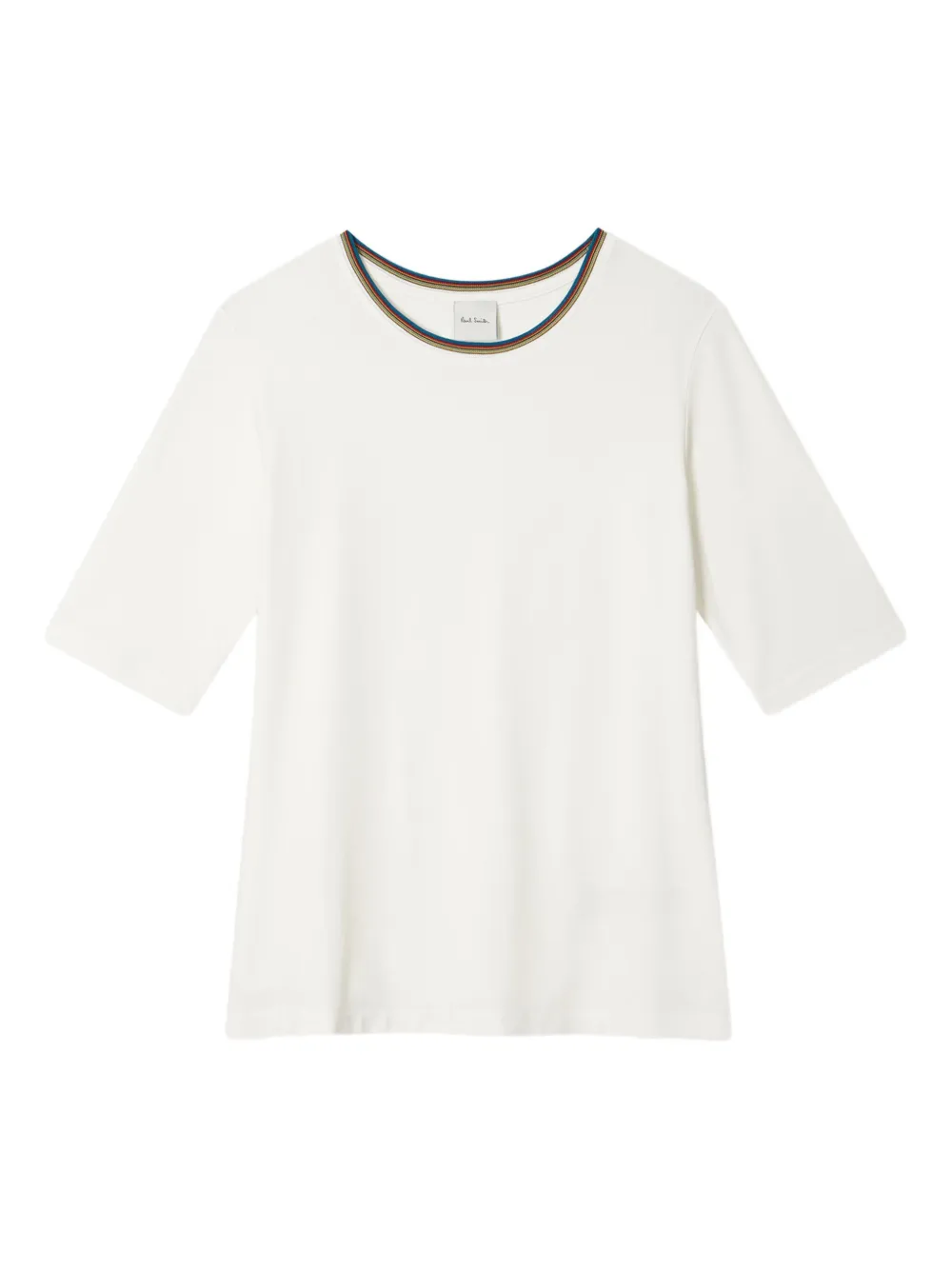Paul Smith playera con ribete a rayas | blanco | Image 1